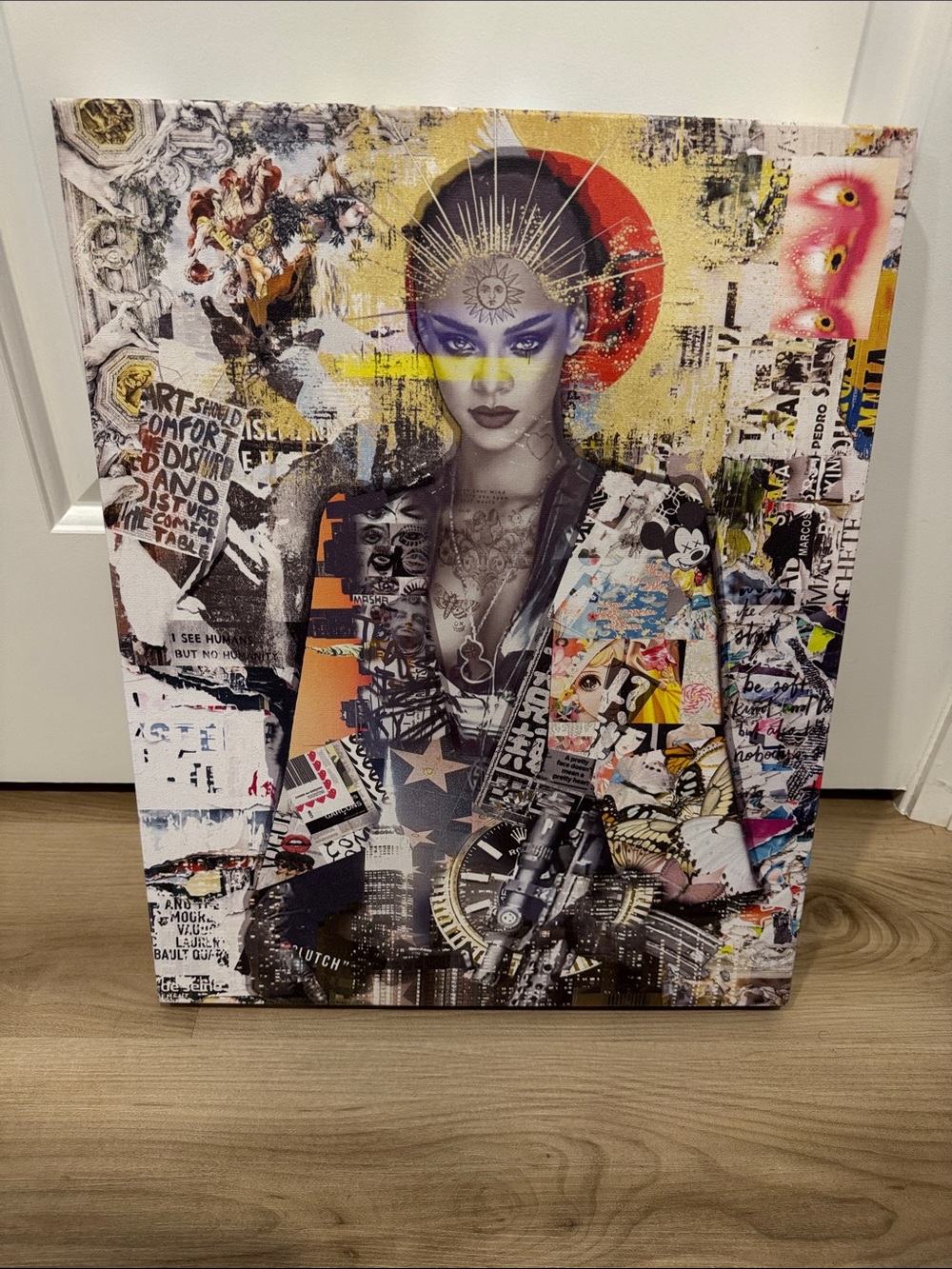 Rihanna Pop Art Street Style Collage Canvas Art- Shine bright like a Diamond